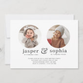 Runde Fotos Gemeinsame Einladung zum Geburtstag (Vorderseite)