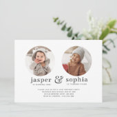 Runde Fotos Gemeinsame Einladung zum Geburtstag (Stehend Vorderseite)