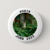 Runde Fotos mit weißem und schwarzem Namen Button (Vorderseite)