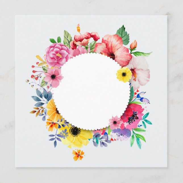 Runde Frame with colorful flowers (Vorderseite)