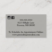 Runde Friseursalon-Visitenkarte Visitenkarte (Rückseite)