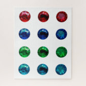 Runde Gemstone Ruby Sapphire Smarald Topaz Puzzle (Vertikal)