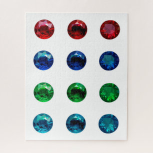 Runde Gemstone Ruby Sapphire Smarald Topaz Puzzle