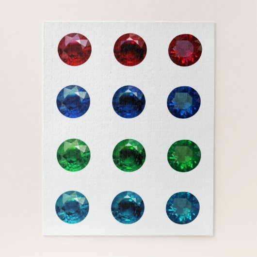 Runde Gemstone Ruby Sapphire Smarald Topaz Puzzle (Vertikal)