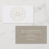 Runde geometrische Edelsteine-Logo, Gold/Weiß Visitenkarte (Vorne/Hinten)