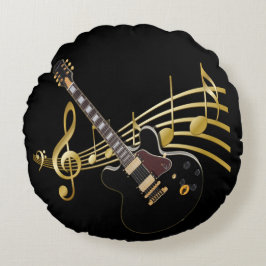 Runde Gitarren-Musik Rundes Kissen