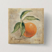 Runde glänzende orange Frucht Button (Vorderseite)