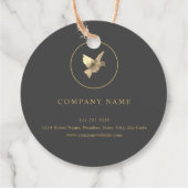 Runde Gold-Farbtaube-Logo-Tag Geschenkanhänger (Rückseite)