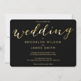 Runde Gold Foil- und Black Wedding Einladungen