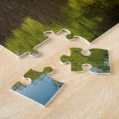 Runde Graue Felsbrücke über einen Fluss im Wald Puzzle (Seite)