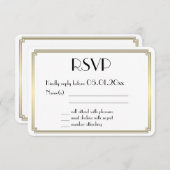 Runde Great Gatsby Art Deco Gold Wedding RSVP Card (Vorne/Hinten)