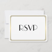 Runde Great Gatsby Art Deco Gold Wedding RSVP Card (Rückseite)