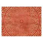 Runde griechische Ornamente - Gold auf Rot Tischdecke (Vorderseite (Horizontal))