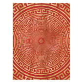 Runde griechische Ornamente - Gold auf Rot Tischdecke (Vorderseite)