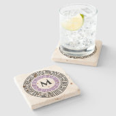 Runde griechischer Schlüssel für benutzerdefiniert Steinuntersetzer (Seitenansicht)