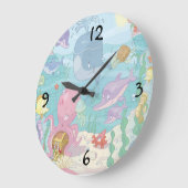 Runde (große) Maueruhr/Leben der Kinder in der See Große Wanduhr (Winkel)