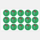 Runde grüne Golfer-Putting-Ball Etiketten (Blatt)