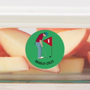Runde grüne Golfer-Putting-Ball Etiketten