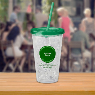Runde grüne Unternehmensmarke auf Acryl-Tumbler Acryltrinkbecher