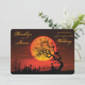 Runde Halloween-Einladungen nachts Einladung (Stehend Vorderseite)