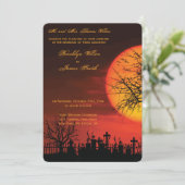 Runde Halloween-Hochzeitsnacht Einladung (Stehend Vorderseite)