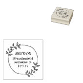 Runde handgezeichnet Blätter Rücksendeadresse Gummistempel (Stempel)