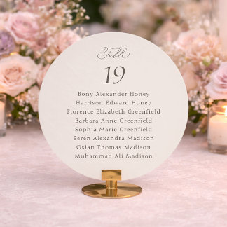 Runde Hochzeit Sitzplan Tischnummer