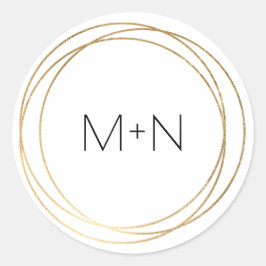 Runde Imitate Gold-Rahmen-Monogramm-Umschlag Aufkl Runder Aufkleber