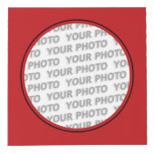 Runde in quadratischem Rahmen rot + Ihr Foto (Vorderseite)