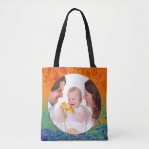 Runde in quadratischem Rahmen Spritzer 4 + Ihr Fot Tasche