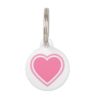 Runde individuelle Pet-Tag/rosa Herz Tiermarke