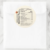 Runde Ivory-Ahornsirup-Ernährung Fakten mit Leaf Runder Aufkleber (Tasche)