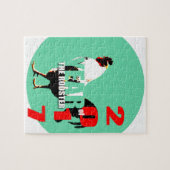 Runde Jahr 2017 im Rätsel des grünen Kreises Puzzle (Horizontal)