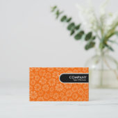 Runde Kante - orangefarbene Blüte Visitenkarte (Stehend Vorderseite)