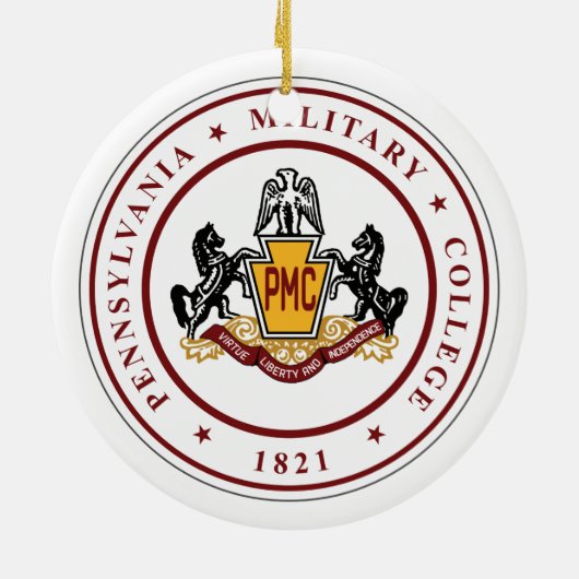 + Runde Keramik mit dem Logo des PMC-Siegels Keramik Ornament (Hinten)