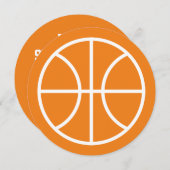 Runde Kinder Basketball Geburtstagsparty Einladung (Vorne/Hinten)
