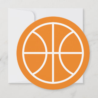 Runde Kinder Basketball Geburtstagsparty Einladung