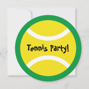 Runde Kinder Tennis Thema Geburtstagsfeier Einladu Einladung