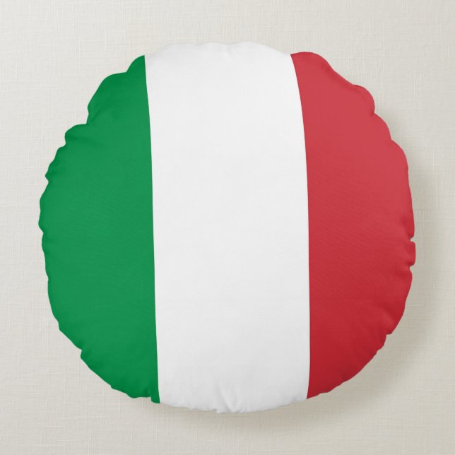 Runde Kissen mit italienischer Flagge (Vorderseite)