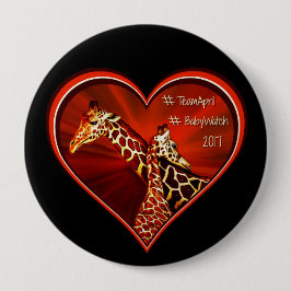 Runde Knopf-Button-Giraffen-April-Mama und -baby Button