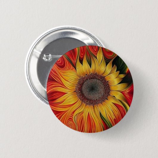 Runde Knopfsonnenblumemode knöpft 5 Größen Button (Vorne & Hinten)