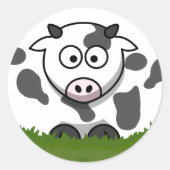 Runde Kuh Runder Aufkleber (Vorderseite)