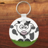 Runde Kuh Schlüsselanhänger (Vorderseite)