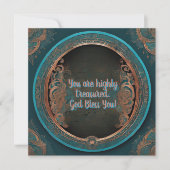 Runde Kupfer-Türkis-Segen-Karte Feiertagskarte (Vorderseite)