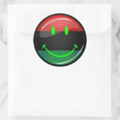 Runde lächelnde Pan-Afrikanische Flagge Runder Aufkleber (Tasche)