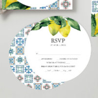 Runde Lemon RSVP-Karte stapelbare Einladungen