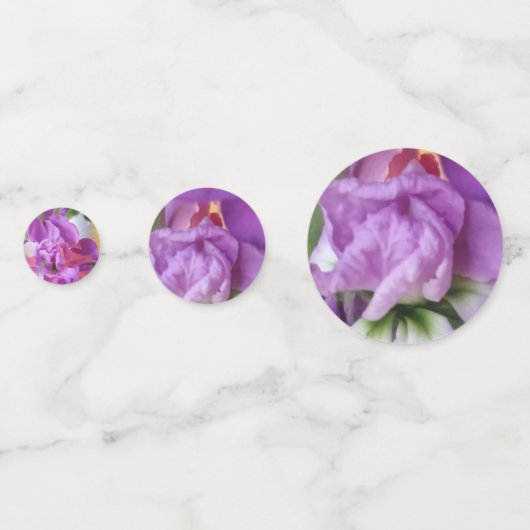 Runde Lila Blumenmotiff Konfetti (Rückseiten)