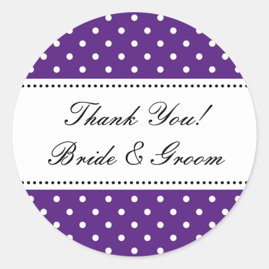 Runde lila Vielen Dank für Ihre Aufkleber für Gast (Vorderseite)