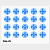 Runde Lilie Stickers in blau (Blatt)
