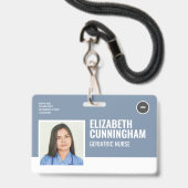 Runde Logo-Nurve-Foto Strichcode horizontal Ausweis (Vorderseite mit Lanyard)